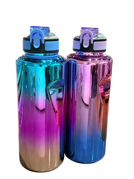 Ombre Metallic Water Bottle with Flip Top, Assorted Colours