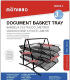 Metal Tabletop Mesh Document Tray, 3 Tier, Black