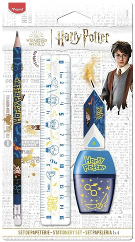 Harry Potter Stationery Set, Blue, 4 pc