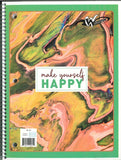 Winners 2 Subject Spiral Notebook, 10.5" x 8", 3-Hole Ruled & Lined, 80sheets, Assorted Patterns, Single