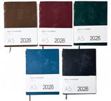 2026 Daily Planner Diary with Pen, Suede Finish, Assorted Colours