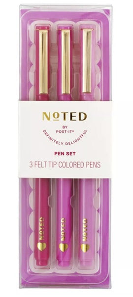 Noted by Post-it 3pk With Love Pen Set Valentine's Day