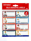 Mot Self-Adhesive School Labels, Fun Vehicle Patterns, 5 sheets/40 labels