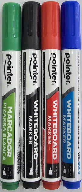 Pointer Whiteboard Marker Set, 4 Pack