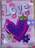 Love Themed Diary, Lined Pages, Button Closure, Assorted Patterns