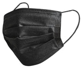 Adult Disposable Face Mask 3Ply, BLACK, Single