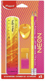 Maped Neon Stationery Set, 5pc