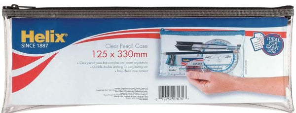 Helix Oxford, Long Pencil Case Clear, 13