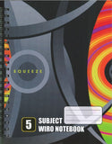 Your Style Spiral Hardcover Notebook, 5 Subject, Assorted Patterns, Single