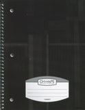 Champs Spiral Flexible Cover Notebook, 1 Subject, 8'x10.5', Thick Pages, 100pgs, Assorted Colours
