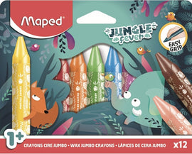 Maped Jungle Fever Jumbo Crayons, 12pcs