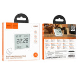 Hoco HX41 Indoor Electronic Clock With Hygrothermometer, White