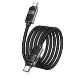 Hoco U137 Line 60W Charging Data Cable With Display C To C, White