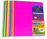 Fluorescent Copy Paper Sheets, Letter Size 8.5"x11", Assorted Hot Colours, 50 sheets