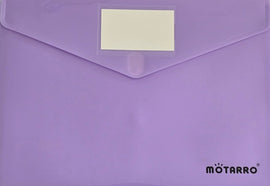 Solid Button Plastic Folder, A4, Velcro Fastener, Assorted Pastel Colours, Single Unit