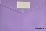 Solid Button Plastic Folder, A4, Velcro Fastener, Assorted Pastel Colours, Single Unit