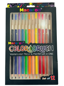 Macaron Color Brush Watercolor Pencil and Paintbrush in One, 12ct