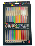 Macaron Color Brush Watercolor Pencil and Paintbrush in One, 12ct