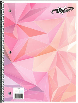 Winners 2 Subject Spiral Notebook, 10.5" x 8", 3-Hole Ruled & Lined, 80sheets, Assorted Patterns, Single
