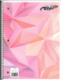Winners 2 Subject Spiral Notebook, 10.5" x 8", 3-Hole Ruled & Lined, 80sheets, Assorted Patterns, Single