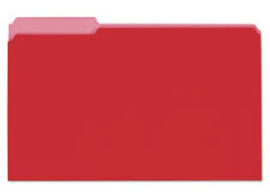 Manila File Folder, Paper, Legal, Single Count, RED