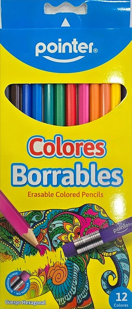 Pointer Erasable Coloured Pencils, 12count