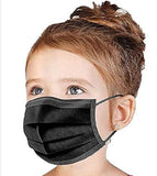 Kids Disposable Face Mask 3Ply, BLACK, Single