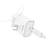 Hoco C143 Benefit Single Port PD20W Charger Set (Type C To iPhone), White