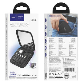 Hoco U114 Treasure Box Storage Charging Data Cable Set, Black