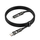Hoco U143 Joy 240W 4-In-1 Charging Data Cable USB/C To iP/C, Black