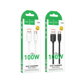 Hoco X115 Surpass 100W Fast Charging Data Cable USB A to Type-C, White