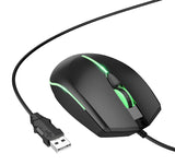 Hoco GM37 Luminous Gaming Wired Mouse, BLACK