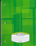 Champs Spiral Flexible Cover Notebook, 5 Subject, 8'x10.5', Thick Pages, 240pgs, Assorted Colours