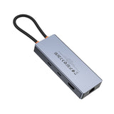 Hoco HB52 Wow 8-In-1 Multi-Function Converter (HDTV+RJ45+SD/TF+PD+Type-C3.0+USB3.0*2), Deep Space Gray