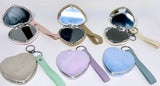 Fluffy Heart Compact Mirror with Handle