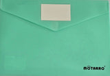 Solid Button Plastic Folder, A4, Velcro Fastener, Assorted Pastel Colours, Single Unit