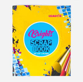 Leader Brights Scrap Book,12" x10",Assorted Colors, 24 Pages