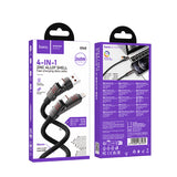 Hoco U143 Joy 240W 4-In-1 Charging Data Cable USB/C To iP/C, Black