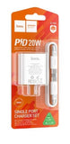 Hoco C143 Benefit Single Port PD20W Charger Set (Type C to Type C), White