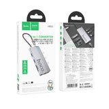 Hoco HB52 Wow 8-In-1 Multi-Function Converter (HDTV+RJ45+SD/TF+PD+Type-C3.0+USB3.0*2), Deep Space Gray