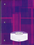 Champs Spiral Flexible Cover Notebook, 1 Subject, 8'x10.5', Thick Pages, 100pgs, Assorted Colours