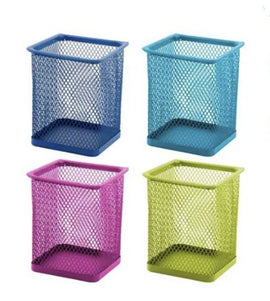 Motarro Square Mesh Pen Holder, Assorted Colours, Single Unit