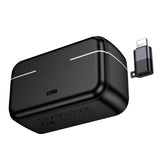 Hoco L22 Bright 2-In-1 Wireless Microphone With Case (iP/Type-C), Black