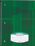 Champs Spiral Flexible Cover Notebook, 5 Subject, 8'x10.5', Thick Pages, 240pgs, Assorted Colours