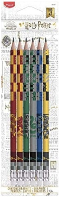 Harry Potter Graphite Pencils, 2HB with eraser top, 6ct