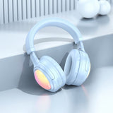 Hoco W48 Focus BT Headphones with soft ambient lights, SIERRA BLUE