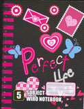 Your Style Spiral Hardcover Notebook, 5 Subject, Assorted Patterns, Single