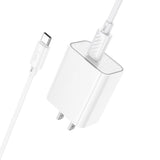 Hoco C143 Benefit Single Port PD20W Charger Set (Type C to Type C), White