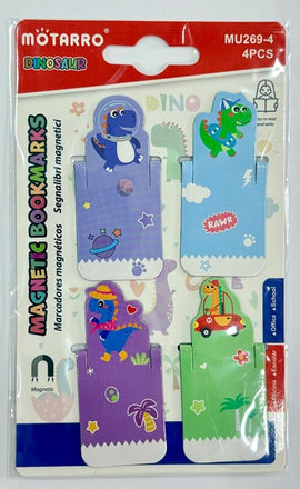Magnetic Bookmarks, DINOSAURS, 4pk
