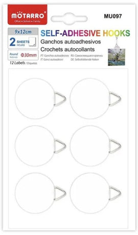 Mot Self-Adhesive Hooks, 12 hooks